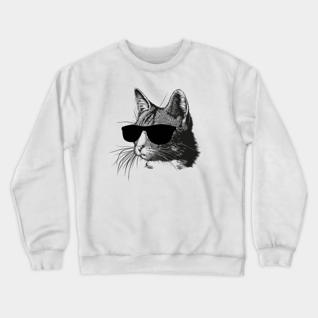 Cool Cat Crewneck Sweatshirt by SandraKC